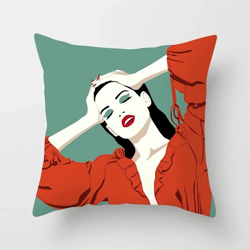 

Простой чехол с принтом в виде персонажа, чехол для подушки на диван в машину, чехол для подушки для украшения дома 66x66cm шоколадный