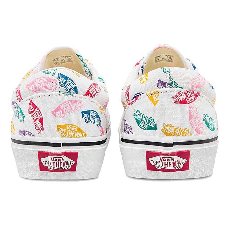 Vans Era Casual All Over Print Colorful Logo Trendy Versatile Low Top Skate Shoes Unisex Sneakers White VN0A54F19M5