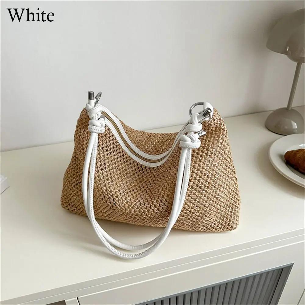 Rattan Straw Bag Cute Woven Handmade Braid Handbag Large Capacity Tote Bag Ladies