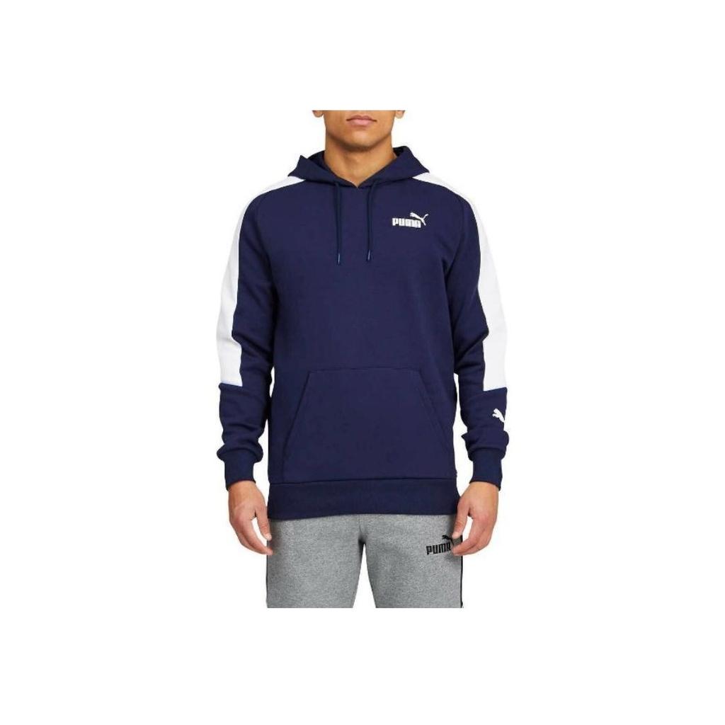 Puma Color Block Hooded American Knit Pullover Sweatshirt Men sweatshirt Blue 847362-06