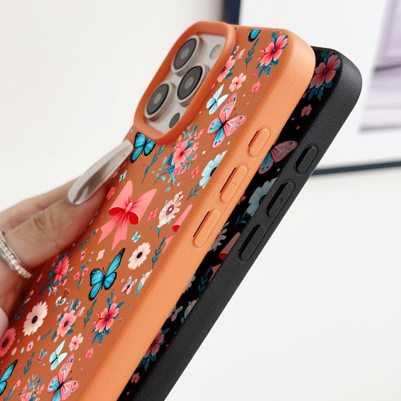 Butterfly Flowers Case For iPhone 16 Pro Max 15 14 13 12 11 Shockproof Slim Soft Silicone Case Cover