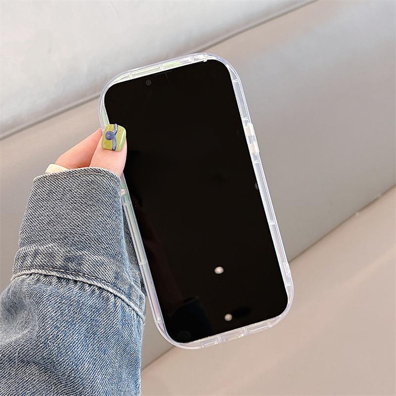 Luxus Laser Aurora Luck Ovale Handyhülle für Iphone 14 13 12 11 Pro Max Allmähliche Farbe stoßfeste Rückseite