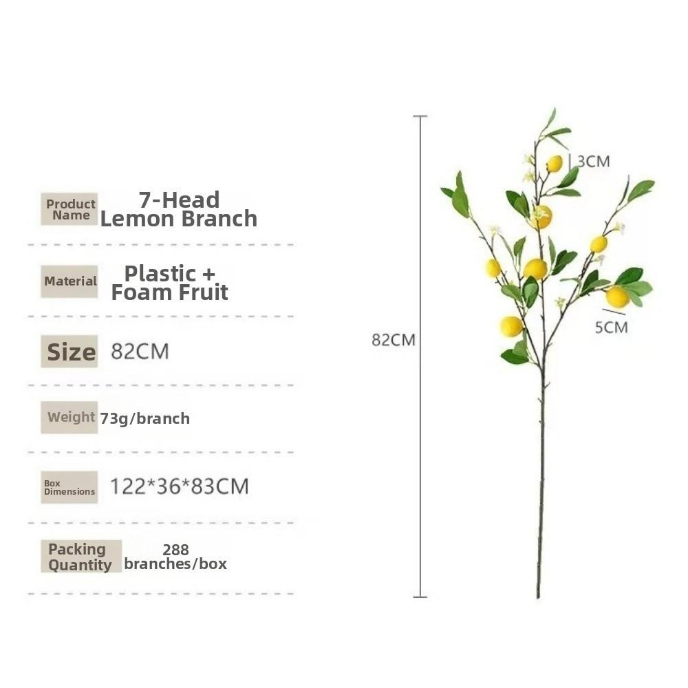 With Lifelike Lemon Fake Fruit Stems Fresh Green Yellow Simulation Green Plants  Home Decor
