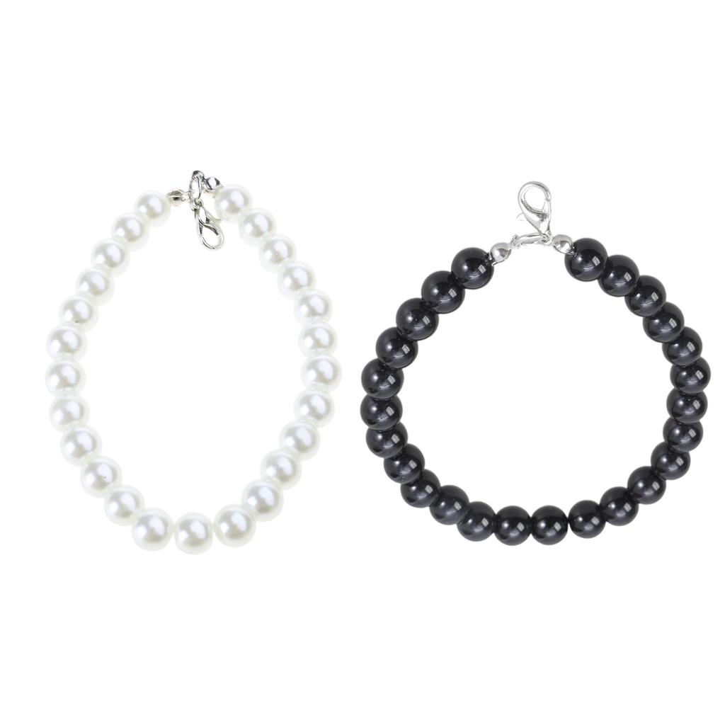 Elegant Faux Pearls Chain and Card Holder Necklace Keychain Photocard Sleeve Bag Pendant for Fashionable Women Girls