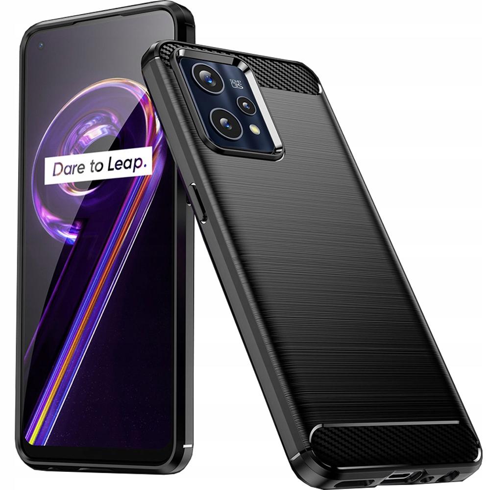 Carbon Case Elastyczne Etui Pokrowiec Realme 9 Pro + (9 Pro Plus) Czarny