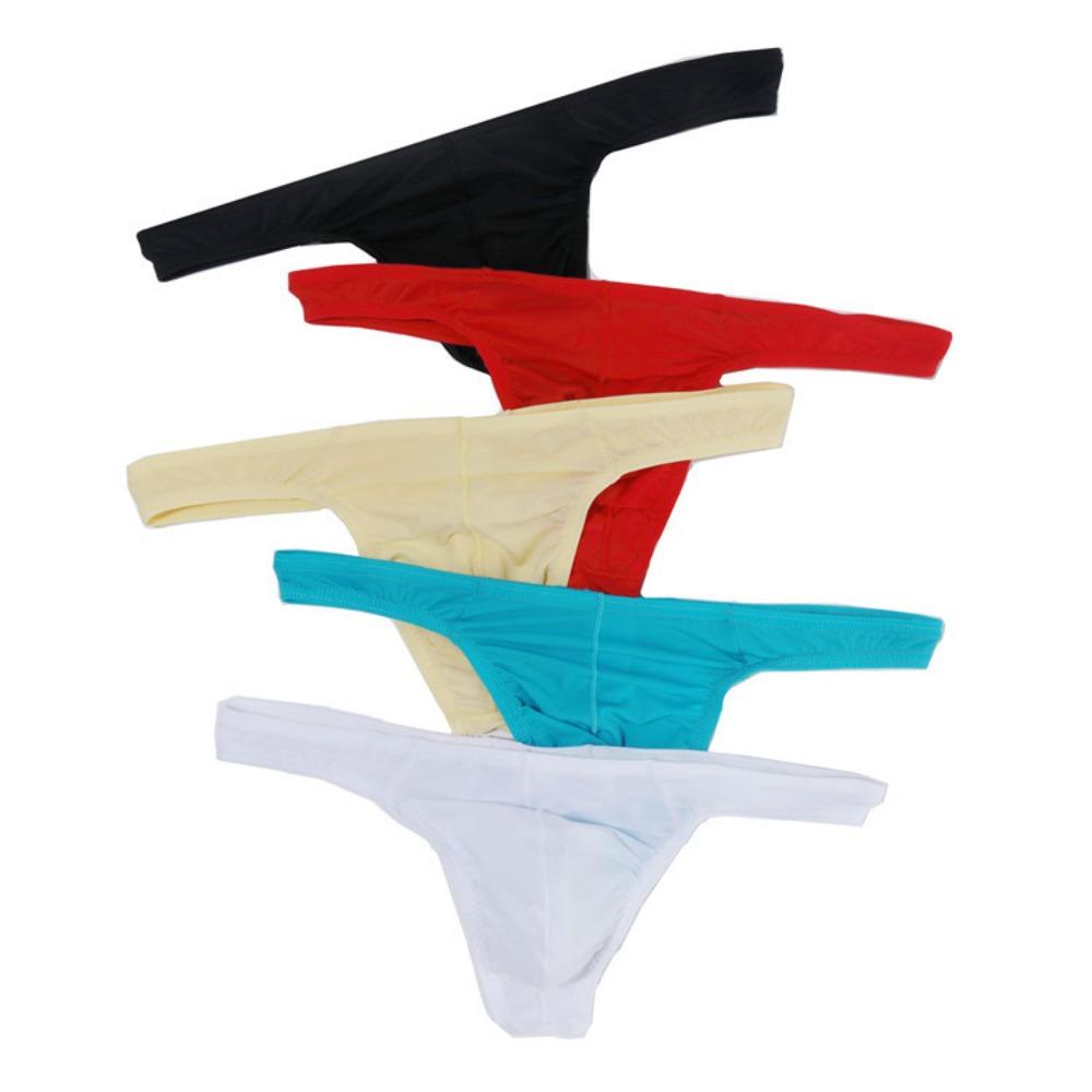 Transparent Ice Silk Thongs Large Size Mesh Underpants Breathable Men's Underwear Men