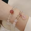 Natural White Crystal Bracelet Strawberry Crystal Pendant Bracelet. Bangles Women Fashion Jewelry Accessories Gift
