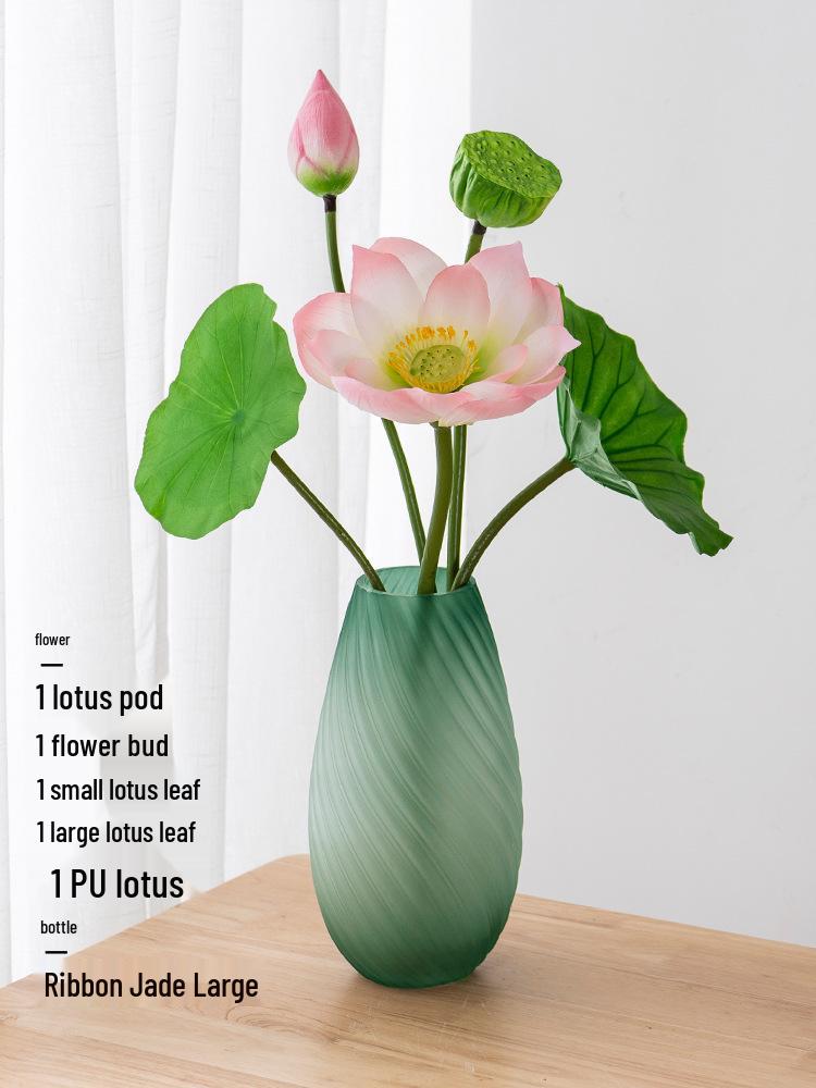 High-End PU Lotus Simulation: Chinese-Style Artificial Flower Decoration and Photo Prop for Living Room.