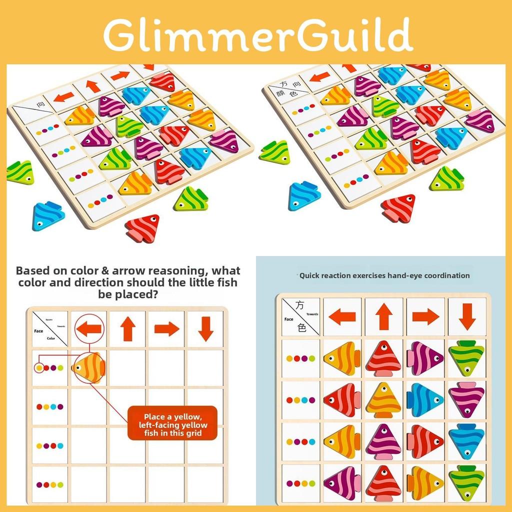 Matching Fish Wooden Toy Children Logic Skills Early Education Interactive Game