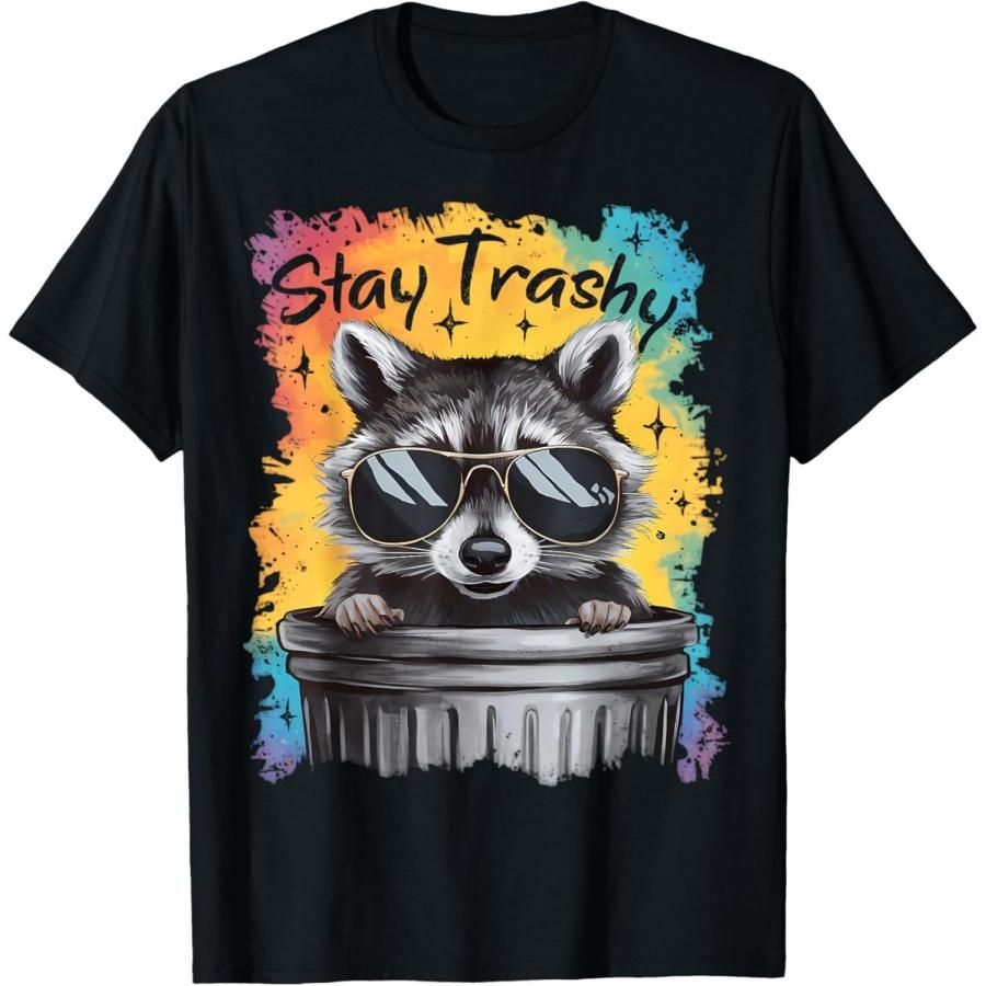 CaDoes Stay Trashy Funny Raccoon Trash Tie Dye T-Shirt S