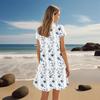 Women's Dresses Short Sleeve V-Neck Floral Printed Loose Casual Temperament Beach Dresses
