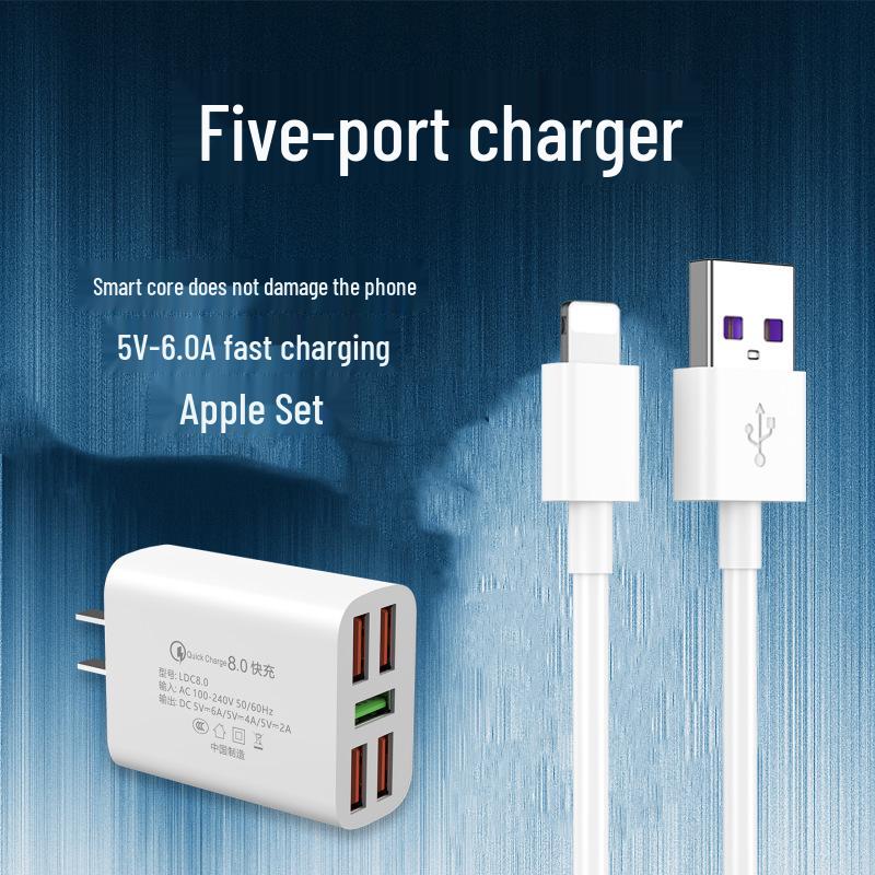 Universal Fast Charging Multi-Port USB Charger for Android, Huawei, Xiaomi, Vivo, and OPPO Devices
