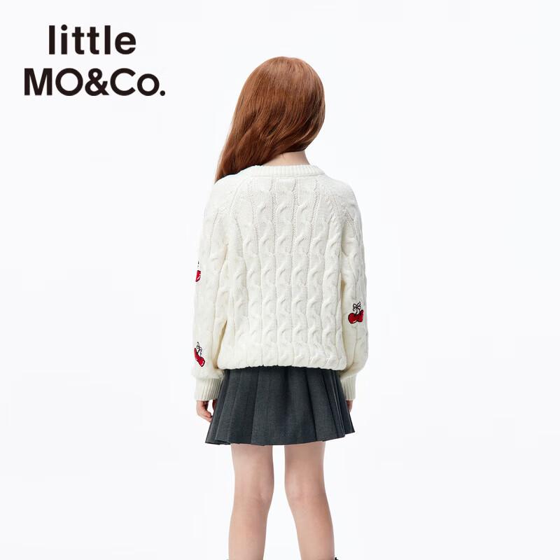 little MO&Co. Girls' Cherry Embroidered Knitted Long-Sleeve Top
