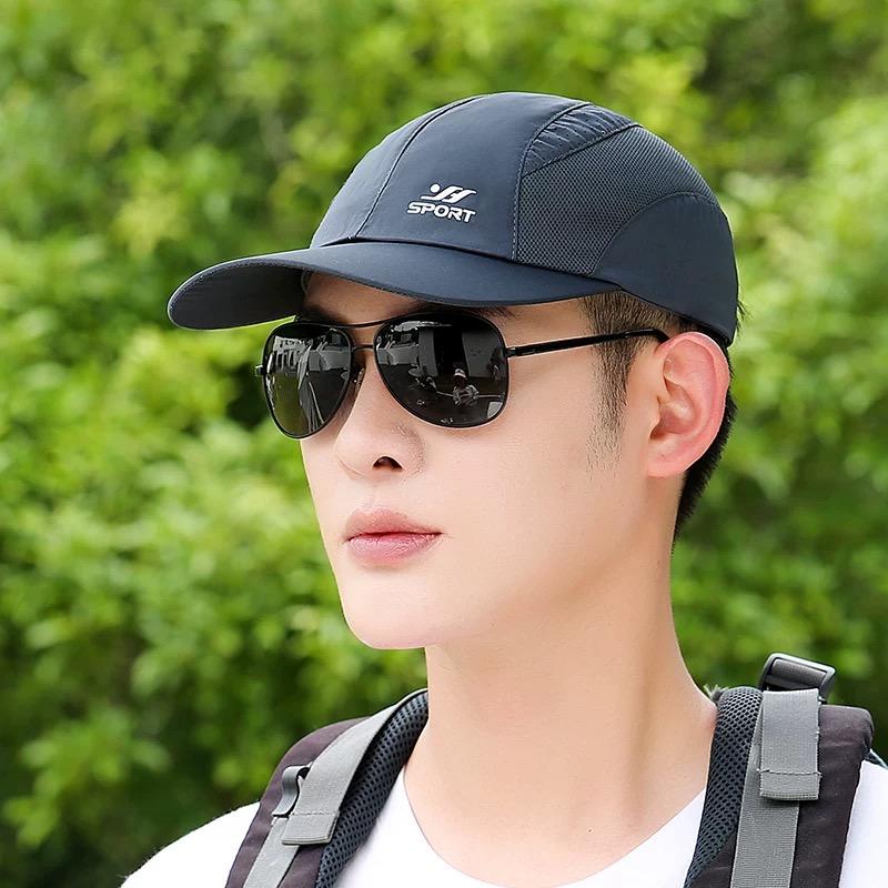 Spring Summer New Sports Hats Men's Sun Hats Outdoor Quick Drying Fabric Baseball Net Caps Sunscreen Breathable Caps