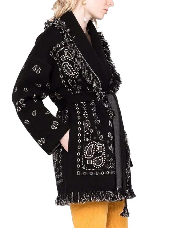 European & American Thick Knit Tassel Cardigan - Autumn/Winter Medium-Long Loose Jacquard Wool Sweater Coat