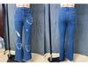 Damen Vielseitige Hell-/Dunkelblaue Schlagjeans mit Modischer Herz-Verzierung und Ripped-Design - Kollektion 2025
