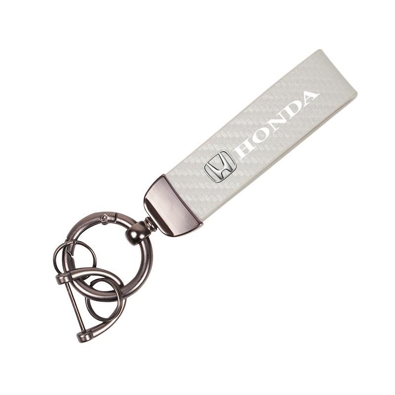 Carbon Fiber Leather Keyrings Car Keychain Accessories For Honda Civic FIT Accord Prelude CRV 5th City CRZ CRX Jazz HRV Pilot TO0