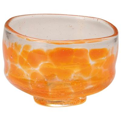 Yamashita Kogei Matcha X Blown Matcha Small 15028090 Bowl, Orange, 11 7cm, Glass, & Bowl,