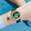 Set Bracciale Orologio al Quarzo da Donna con Dettagli in Strass Quadrante con Pendente a Stella e Cinturino a Catena Regolabile Adatto per l'Uso Quotidiano