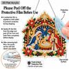 2D Flat Nativity Scene Pearl Diamond Painting Hanging Ornament, Mixed‑Sized Pearl Beads Craft Acrylic Hanging Kits, 9.72Inch/7.76Inch Two Sizes