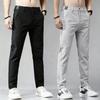 Men's Korean Style Summer Ice Silk Casual Pants – Breathable, Trendy Straight-Leg Suit Pants for Spring and Autumn