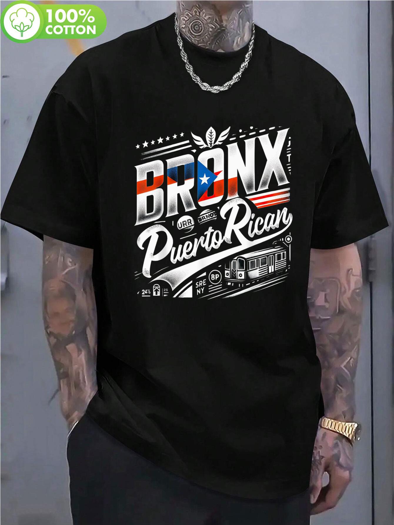 

Bronx Puerto Rican Pride Graphic T-shirt - 100% Cotton Soft & Breathable XL