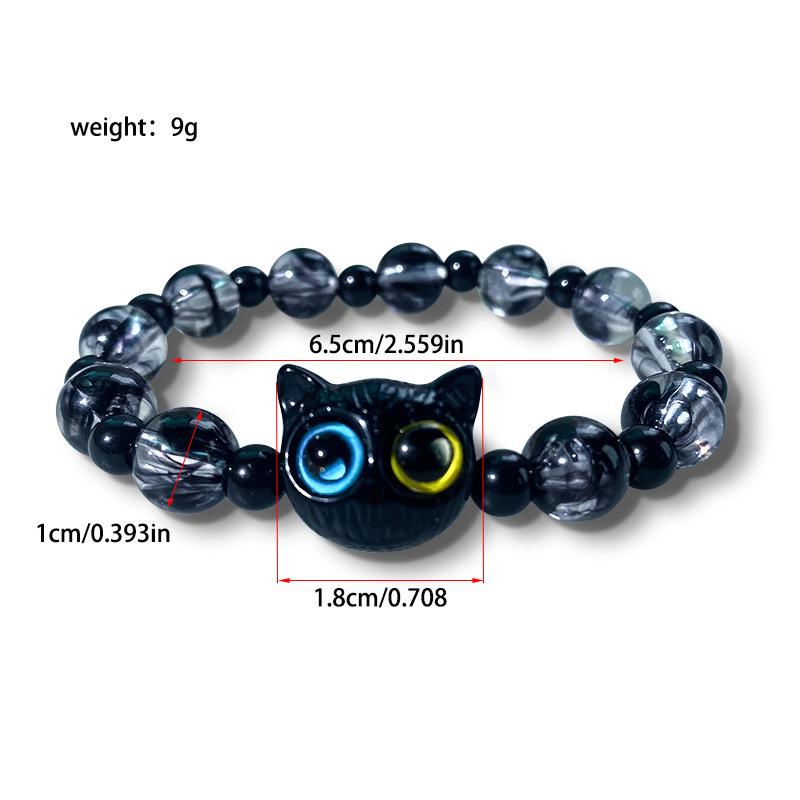 Sweet Cool Cat Unisex Beaded Bracelet - Niche Design Gift for Couples & Best Friends