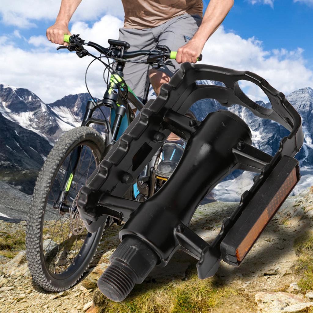 1 Pair Black Aluminium Alloy Mountain Road Bike Lightweight Pedals Bicycle Replacement Part