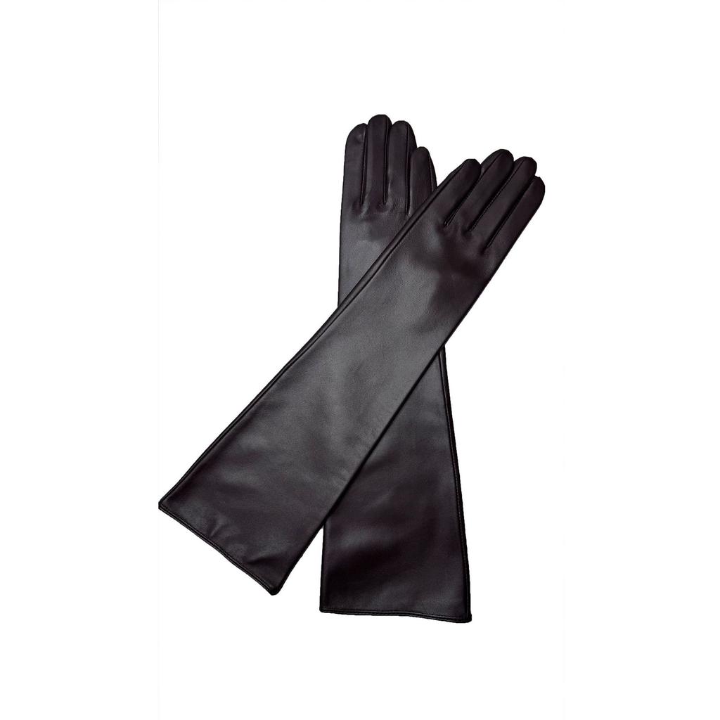 European American and Russian Women's Extended Sheepskin Leather Thin Warm Winter Long Gloves