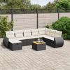VidaXL Garden Lounge Set with Cushions 9 Pcs, Patio Sofas, Patio Furniture Set, Outdoor Furniture, Black 3265095