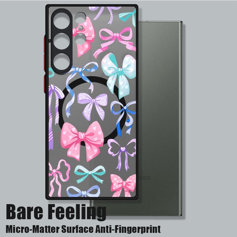 Colorful Bowknots Pattern Case For Samsung Galaxy S26 Ultra S25 S24 Plus S23 S22 S21 FE Magnetic For Magsafe Matte Cover