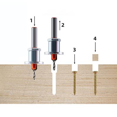 Einstellbare Senker Holzbearbeitung Router Core Limiter Legierung Bohrer Bits Holz Bohren Fräser Schraube