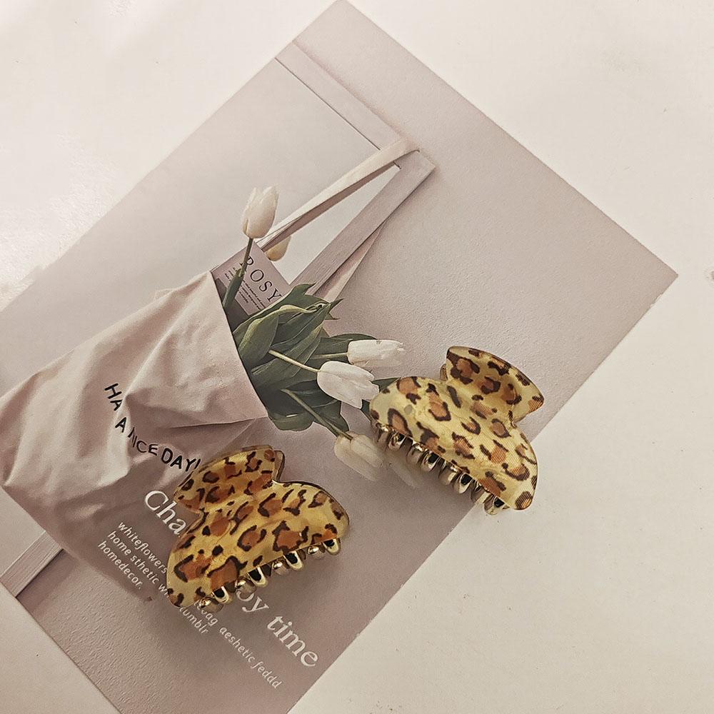 2PC European and American 4cm Leopard Hair Claw Clips for Women Girls Korean Hair Grips Accessories Ornament