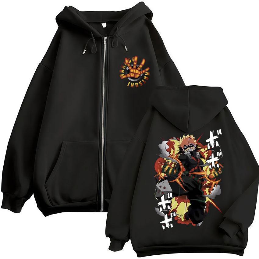 Japonia Anime My Hero Academia Bluzy Rozpinane Harajuku Moda Manga Vintage Bluza Męska Damska Polar Oversize Dresowe Kurtki