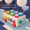 Wooden Marbles Educational Shape Cognition Car Toy: Multifunctional Colorful Building Blocks & Matching Set
