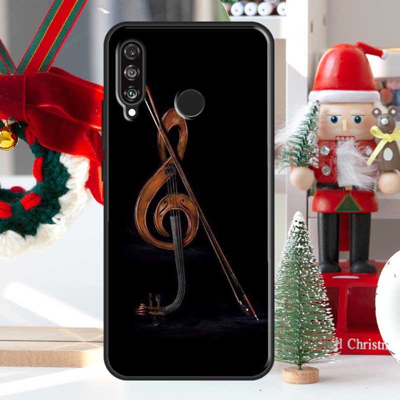 Elegant Wooden Violins Bow Music For Huawei Nova 7i 8i 11i 12i 12s Y73 Y70 Y90 Y60 Y72 Y61 Y91 9 10 SE P30 Pro P40 Lite Case