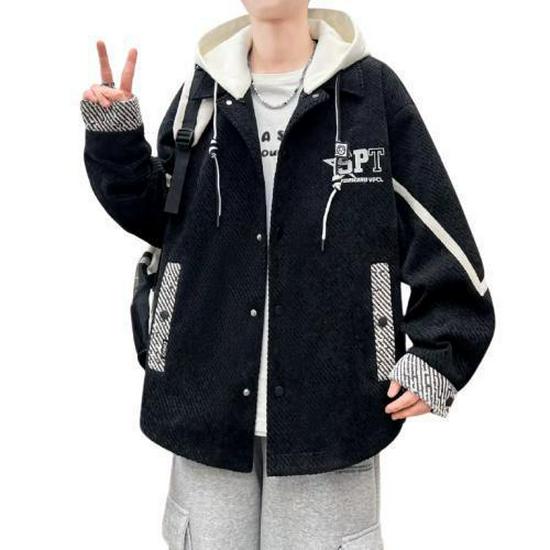 

American Vibe Men s Autumn 2025 Street Style Jacket - Trendy, Youthful, Rogue Cool Outerwear 8XL чорний