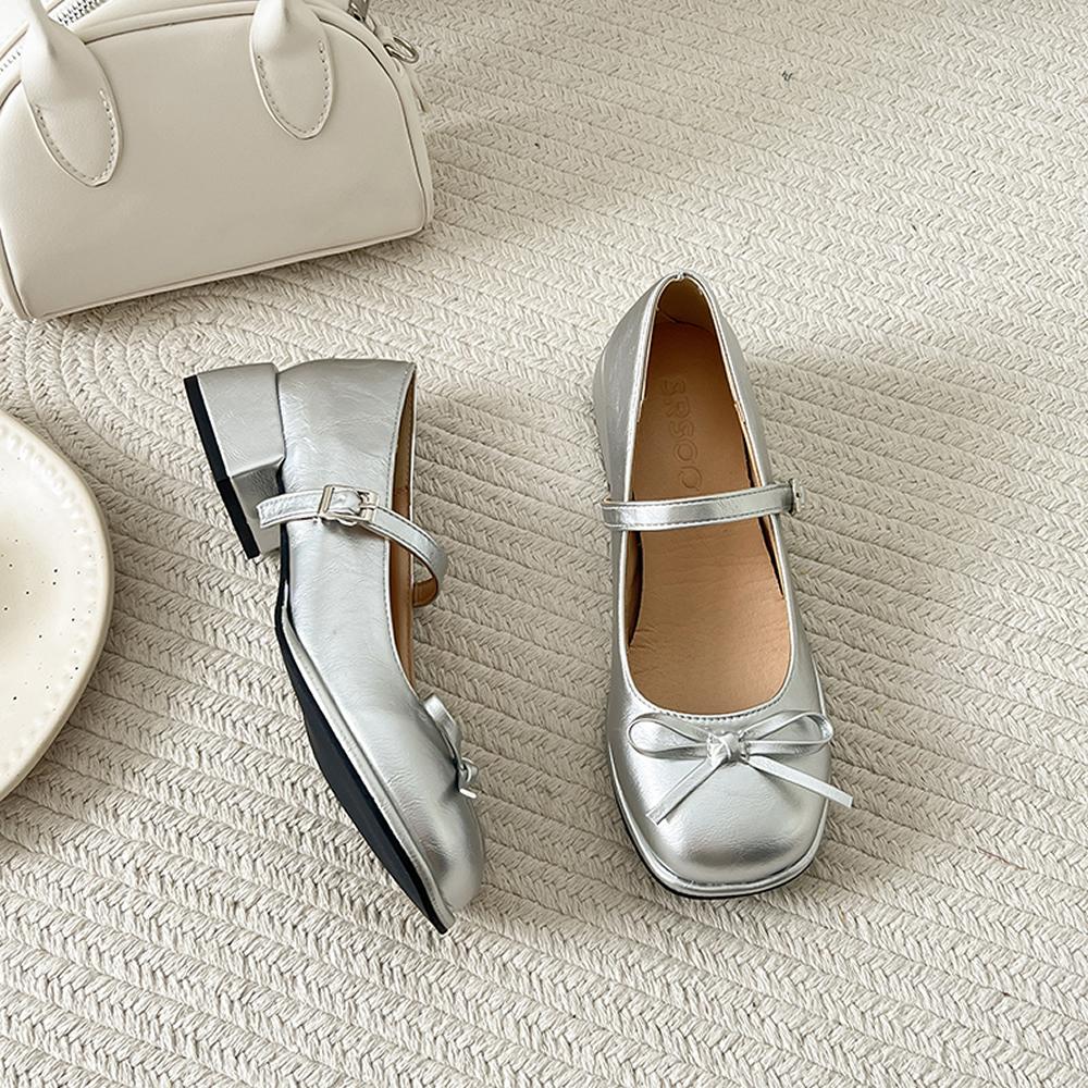 2025 Spring Autumn Women Mary Jane Shoes Fashion Butterfly-knot Shoes Casual Low Heel Dress Street Style Shoes