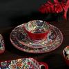 Bohemia Ceramic Plate 7-piece Set, High-value Dessert Plate, Retro Steak Plate, Pasta Bowl, Salad Bowl, Artistic Soup Bowl