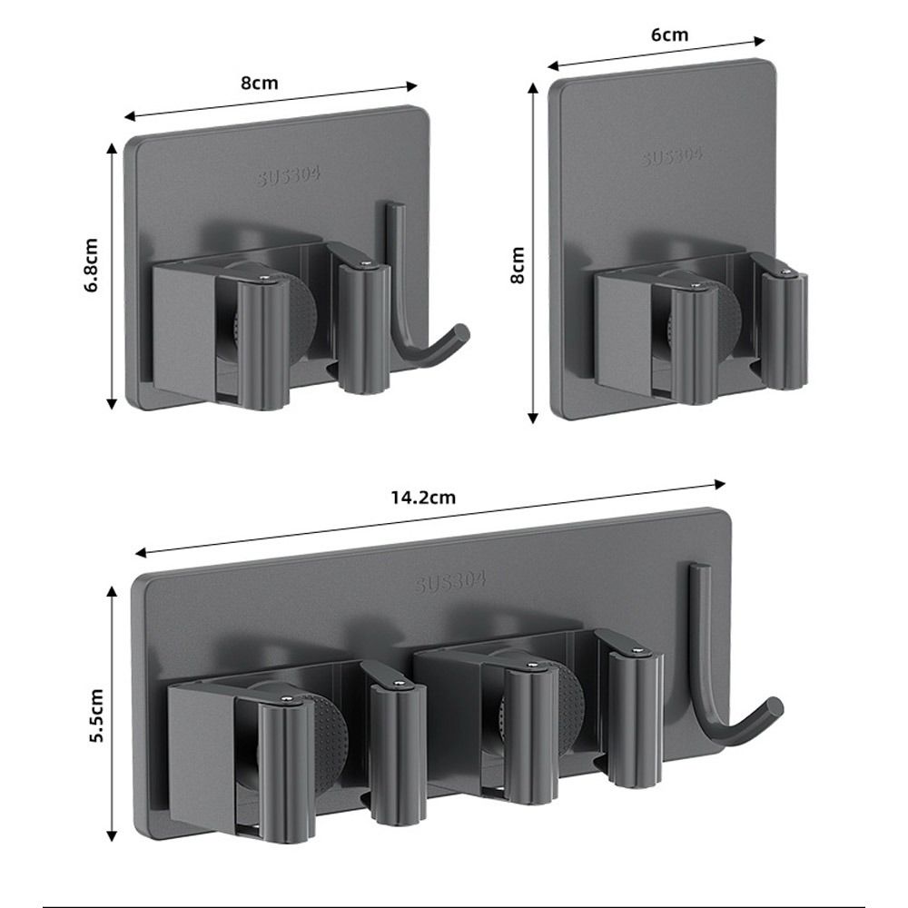 Waterproof Broom Rack 304 Stainless Steel Broom Hanger Multi-Purpose Mop Storage Rack  Household