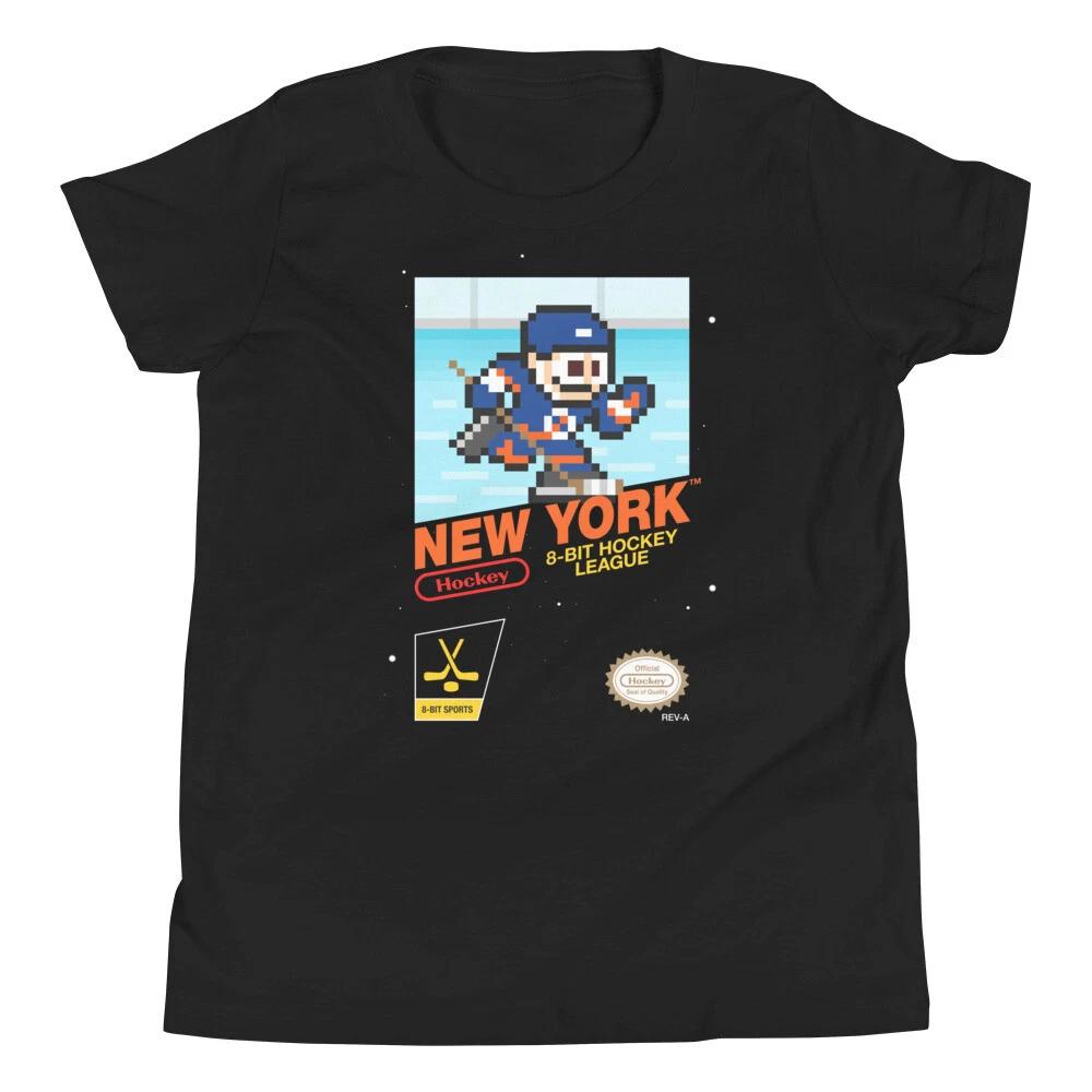 New York Islanders Hockey Team Jersey 8-bit Nintendo Youth Kid Child T-Shirt S