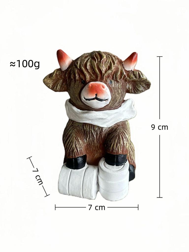 Highland Cow Resin Statue: Creative Festival Bathroom and Home Decoration Gift