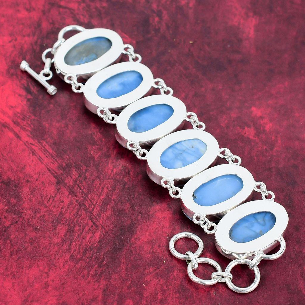 Owyhee Opal Bracelet, 925 Solid Sterling Silver Jewelry, Gemstone Jewelry, Handmade Adjustable Chain Bracelet Gift For Her ,Amazing Natural Jewelry