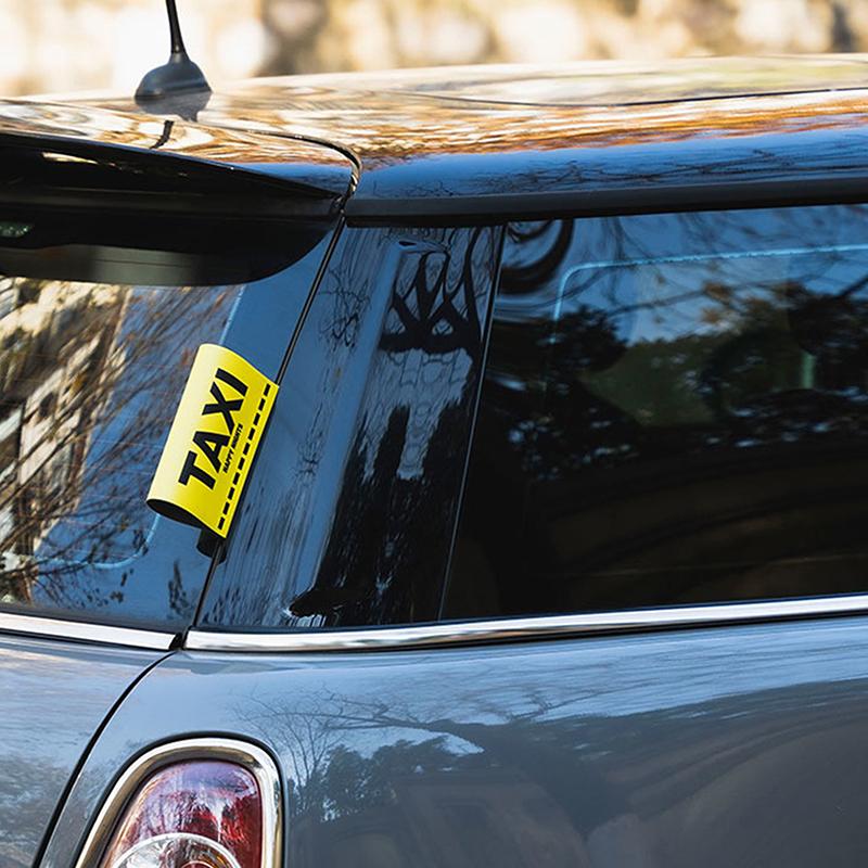 Vinyl Fake Taxi Tag Samolepka na auto Žlutá Exteriér Auto Decal Charm Kolo Motocykl Tuning Okno Čelní sklo Dekorace vozidla