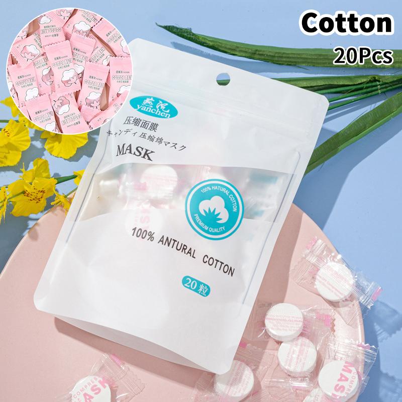 

Конфетные одноразовые спрессованные маски для лица 20/50/100 шт. Маска для лица Салфетка для лица Салфетки в виде монеток Бумага для ухода за кожей Шелк/Хлопок