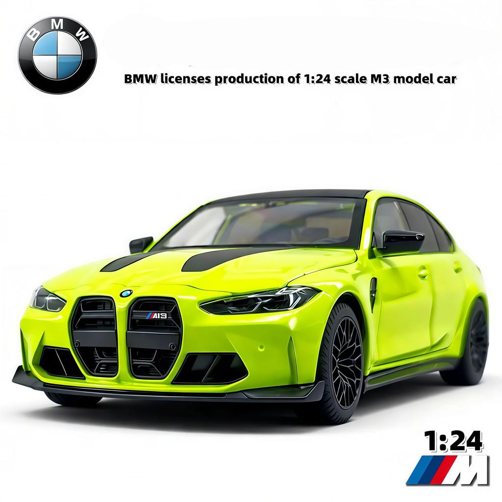 1:24 BMW M3 G80 Coupe Alloy Sports Car Model Diecasts Metal Racing Car Vehicles Model High Simulation Sound and Light Kids Gifts