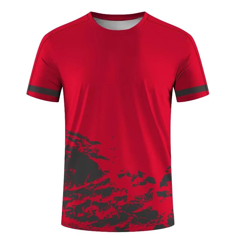 Simple Fashion Sports T-shirts For Men Summer Outdoor Short Sleeve 3D Printed T Shirts Casual Loose Running Fitness Tees Tops