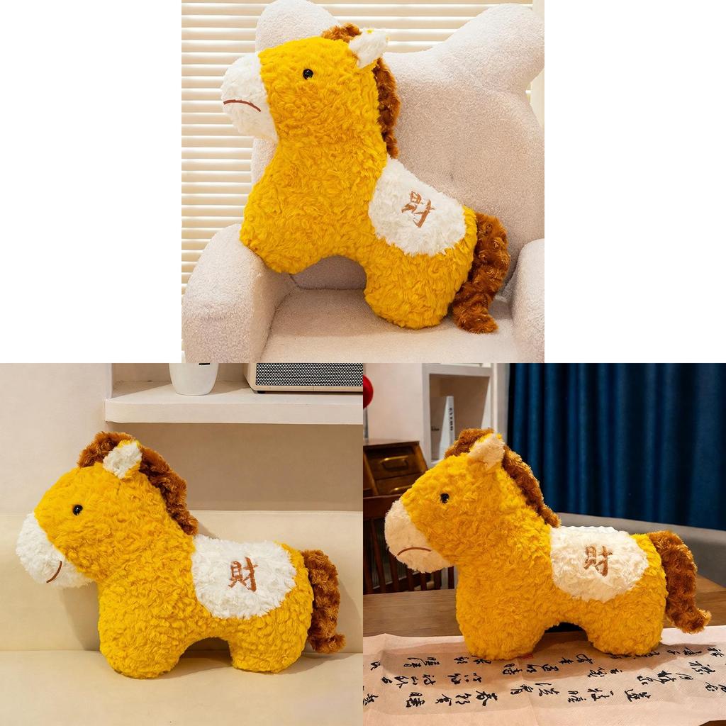 New Year Plush Horse Pillow With Pp Cotton Filling For Home Decor And Gifts