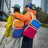 Schoolbag, Dopamine Large Capacity Backpack, Stylish Outdoor Travel Bag, Sports Color-blocked Hiking Bag, Lightweight Backpack