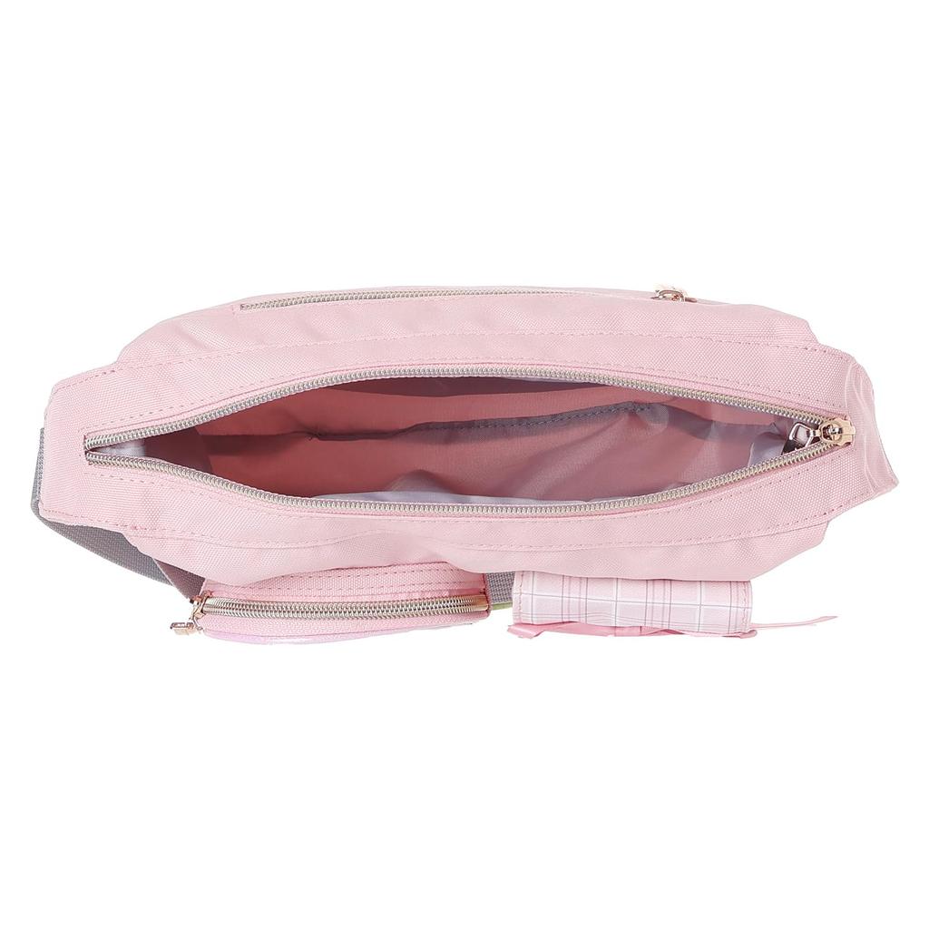 Sanrio Characters Round Shoulder Polyester 2 Stuffed H X 25cm W X 9cm D Bag, Check, Pockets, Animals, 17.5cm (My Melody)